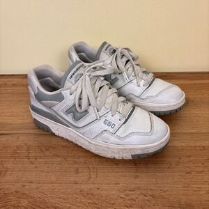NEW BALANCE 550‎ Sneakers White/Slate Grey Women Size 7 Casual Sporty Everyday